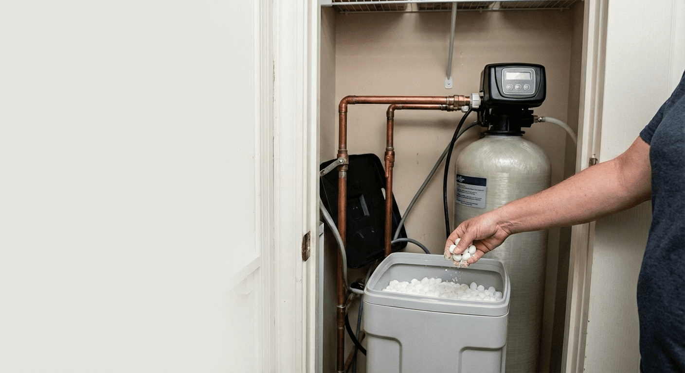 Water softener system installed in a Fort Smith home to prevent hard water problems